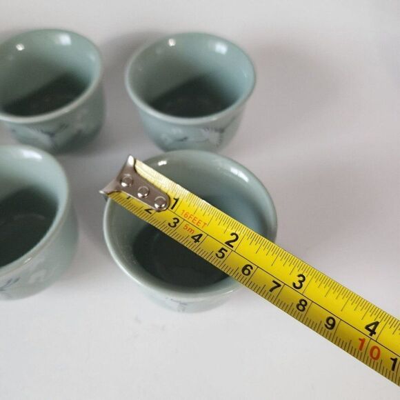 Set Of 6 DAE WON Crane Fine China Tea Cups - Picture 9 of 10